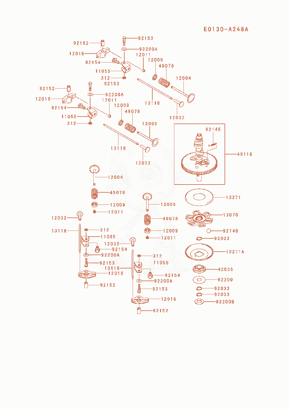 Exploded parts diagram of the Valve / Camshaft of a Kawasaki FX691V-AS27 engine, with numbered balloons