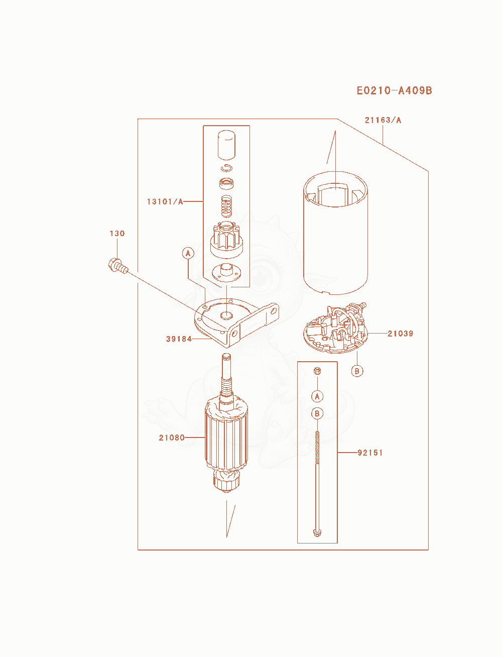 Exploded parts diagram of the Starter of a Kawasaki FH580V-ES30 engine, with numbered balloons