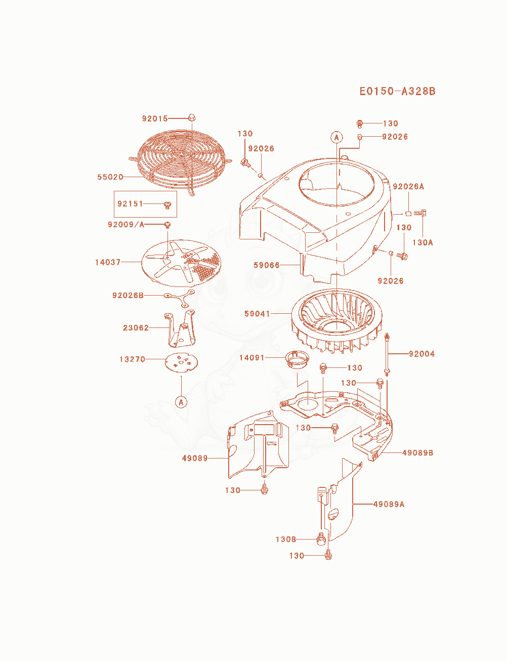 Exploded parts diagram of the Cooling-Equipment of a Kawasaki FH680V-AS09 engine, with numbered balloons