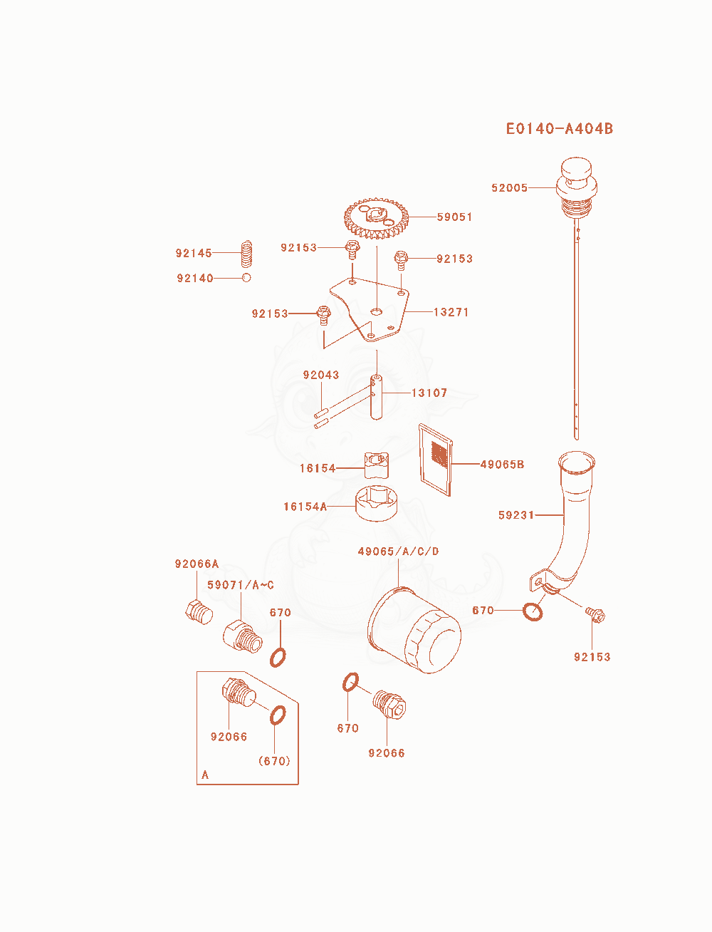 Exploded parts diagram of the Lubrication-Equipment of a Kawasaki FXT00V-AS04 engine, with numbered balloons