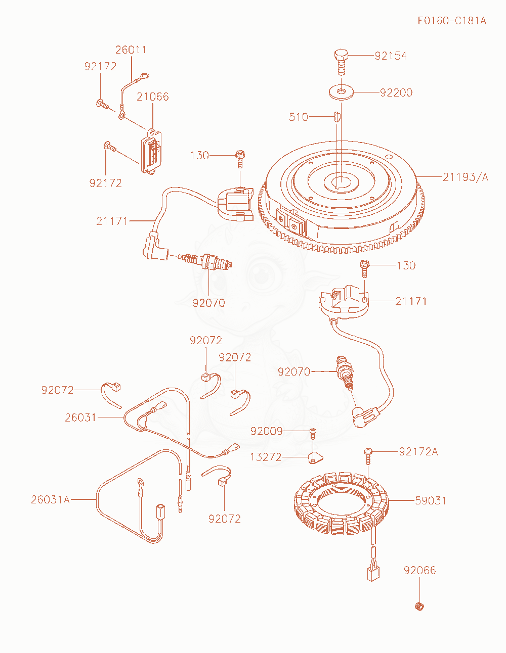 Exploded parts diagram of the Electric-Equipment of a Kawasaki FX730V-FS12 engine, with numbered balloons