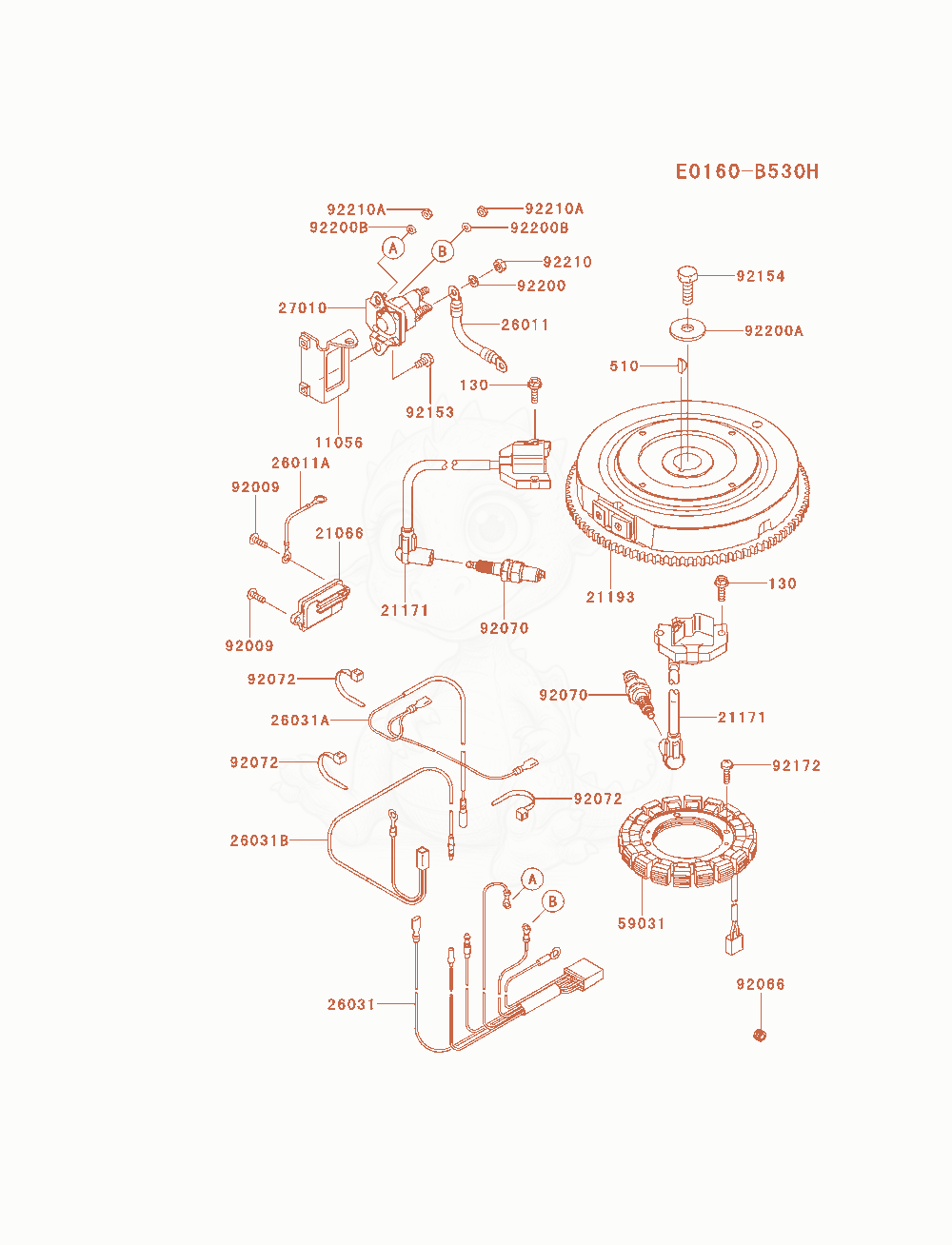 Exploded parts diagram of the Electric-Equipment of a Kawasaki FS481V-AS29 engine, with numbered balloons