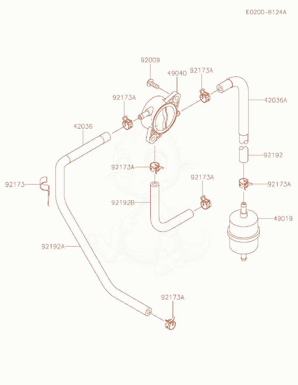 Exploded parts diagram of the Fuel-Tank / Fuel-Valve of a Kawasaki FS651V-AS28 engine, with numbered balloons