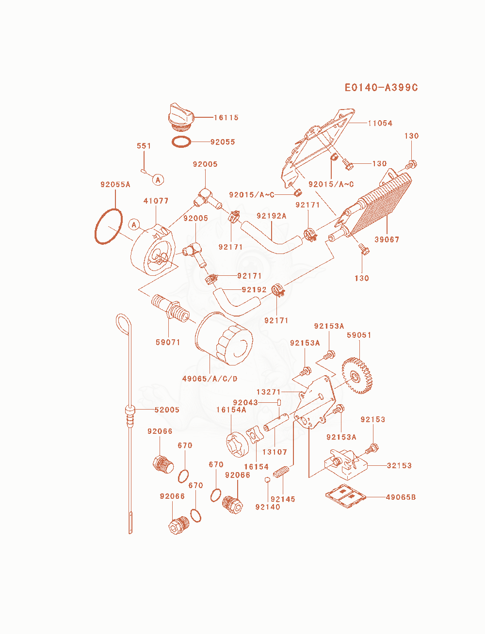Exploded parts diagram of the Lubrication-Equipment of a Kawasaki FH770D-DS05 engine, with numbered balloons