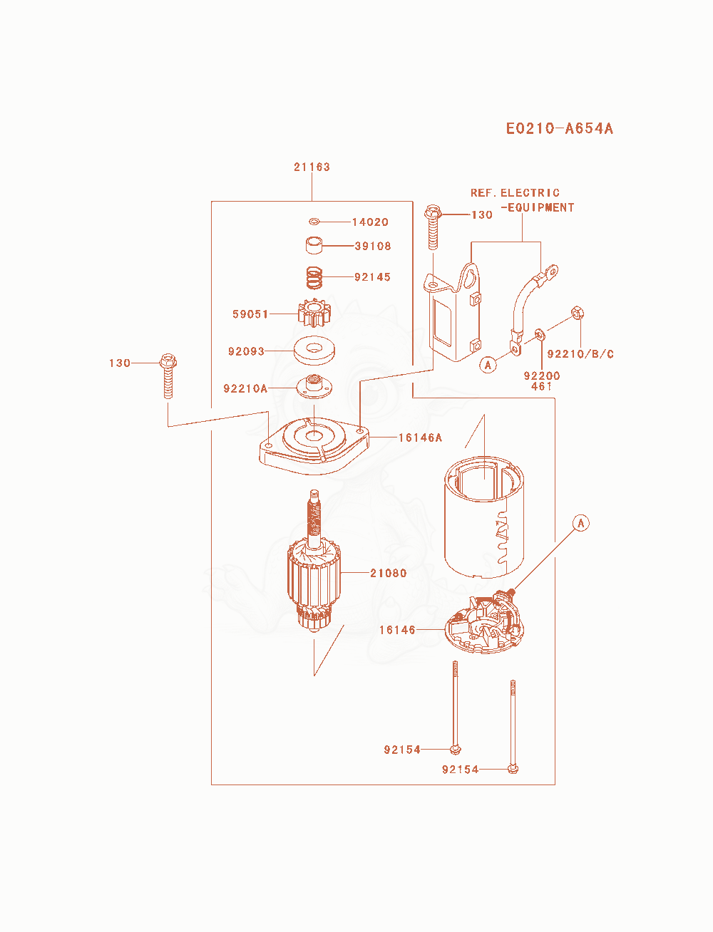 Exploded parts diagram of the Starter(&Sim;Fr691vb19464) of a Kawasaki FR691V-AS13 engine, with numbered balloons
