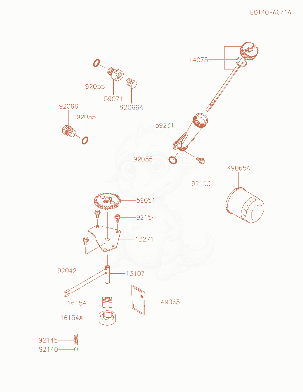 Exploded parts diagram of the Lubrication-Equipment of a Kawasaki FXT00V-AS22 engine, with numbered balloons