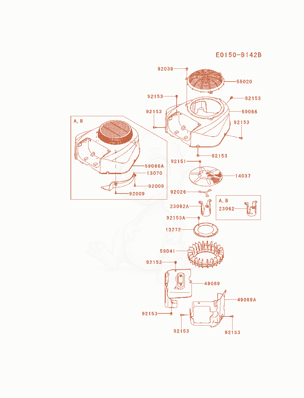 Exploded parts diagram of the Cooling-Equipment of a Kawasaki FR730V-AS10 engine, with numbered balloons
