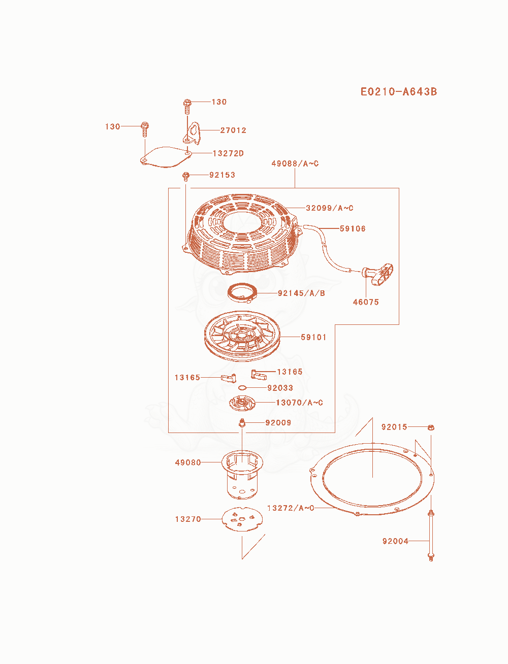 Exploded parts diagram of the Starter of a Kawasaki FS600V-AS07 engine, with numbered balloons