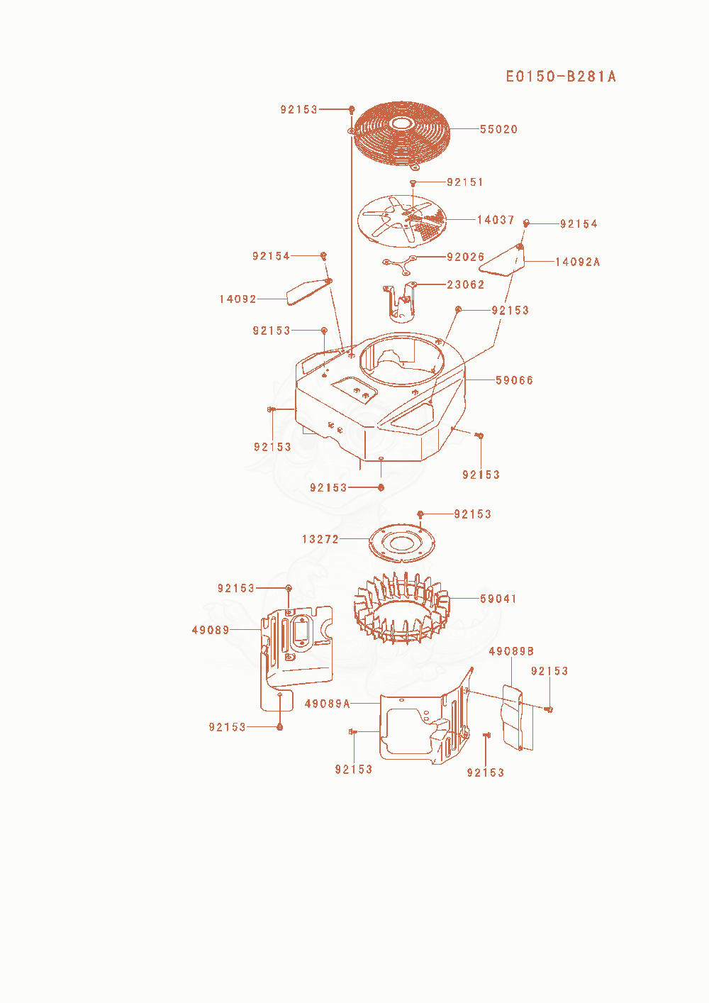 Exploded parts diagram of the Cooling-Equipment of a Kawasaki FX691V-AS27 engine, with numbered balloons