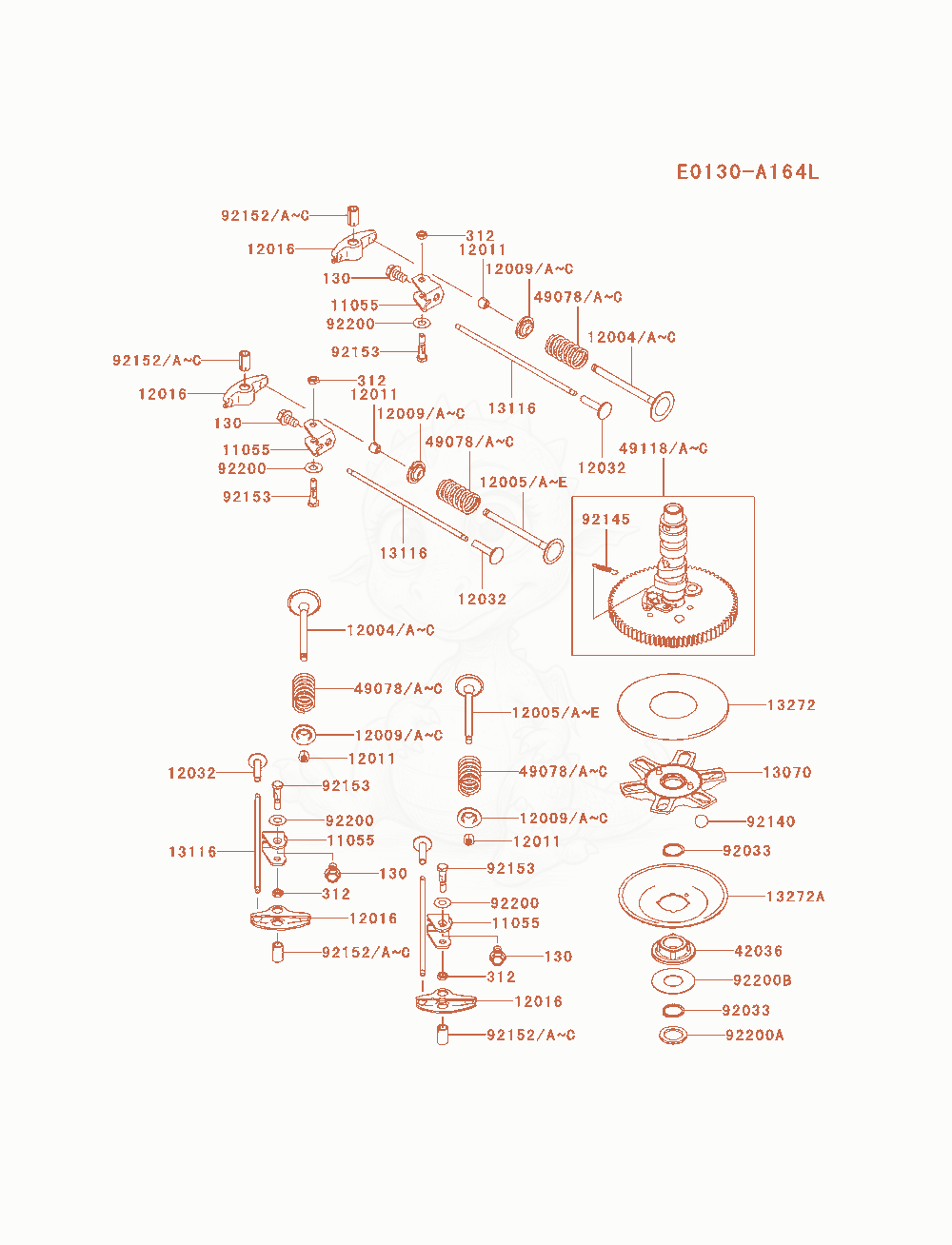Exploded parts diagram of the Valve / Camshaft of a Kawasaki FX850V-AS08 engine, with numbered balloons
