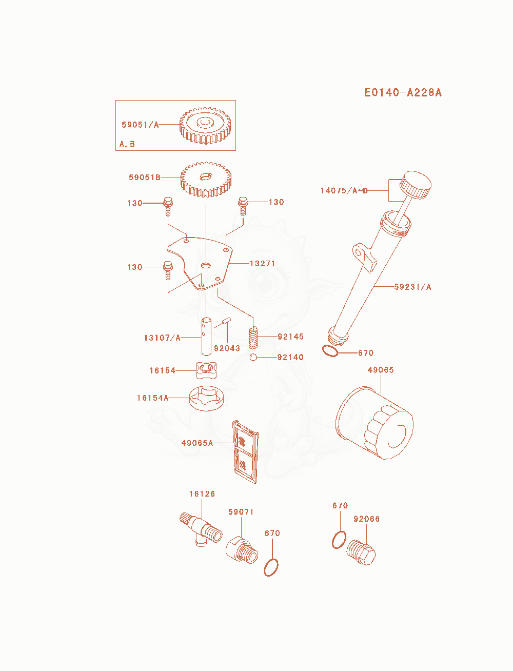 Exploded parts diagram of the Lubrication-Equipment of a Kawasaki FH680V-AS04 engine, with numbered balloons