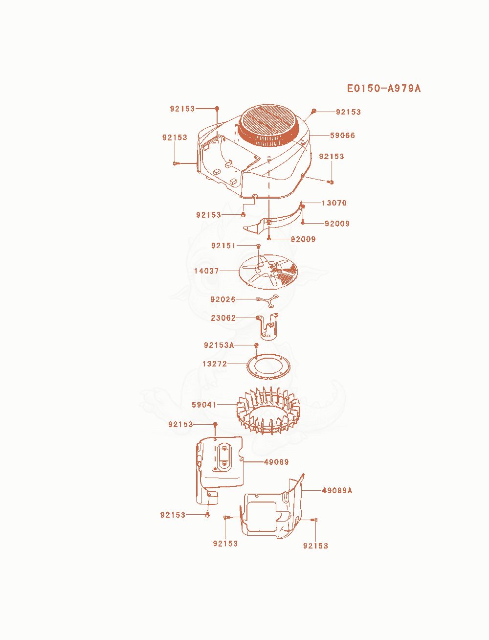 Exploded parts diagram of the Cooling-Equipment of a Kawasaki FR691V-AS10 engine, with numbered balloons