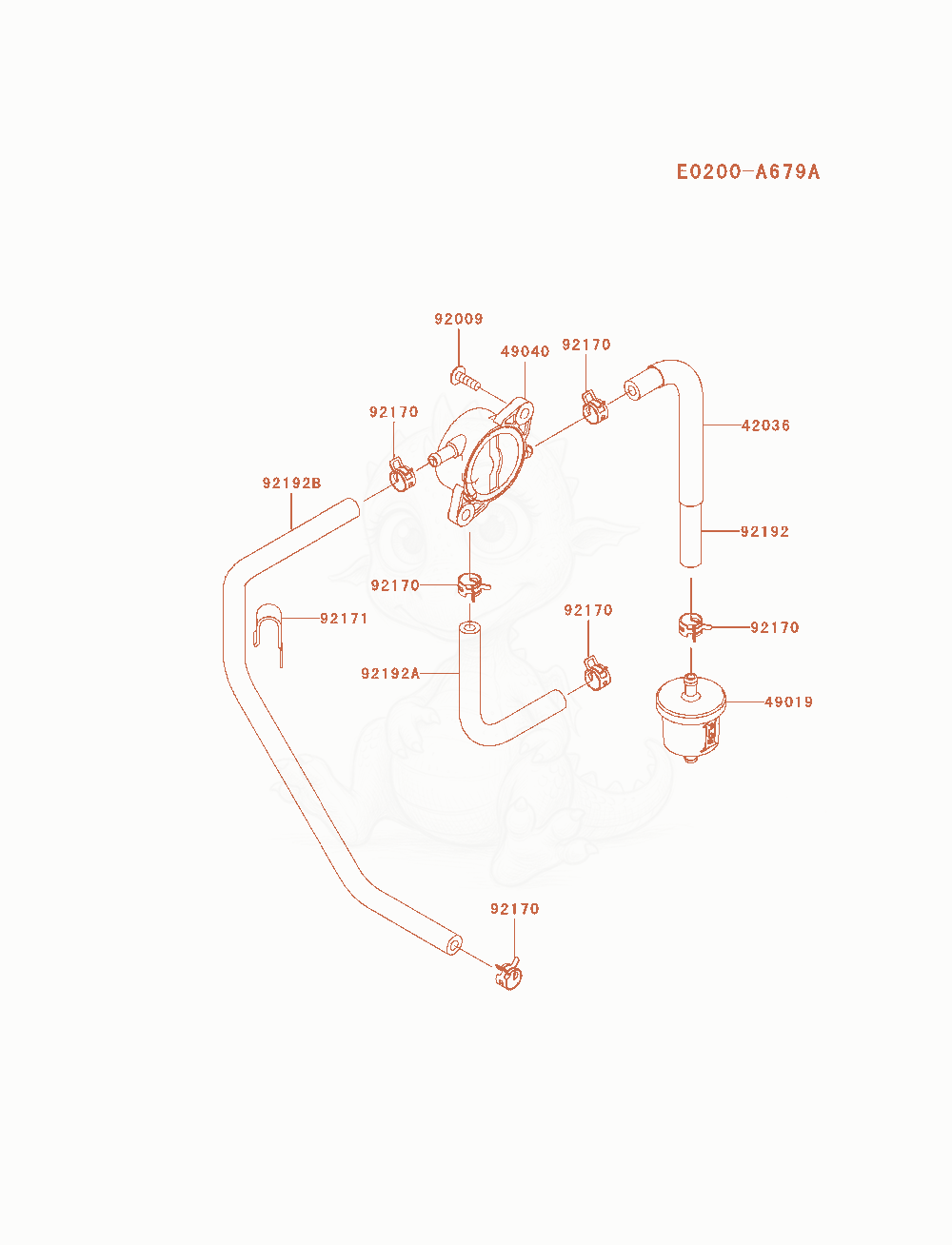 Exploded parts diagram of the Fuel-Tank / Fuel-Valve of a Kawasaki FR691V-AS04 engine, with numbered balloons