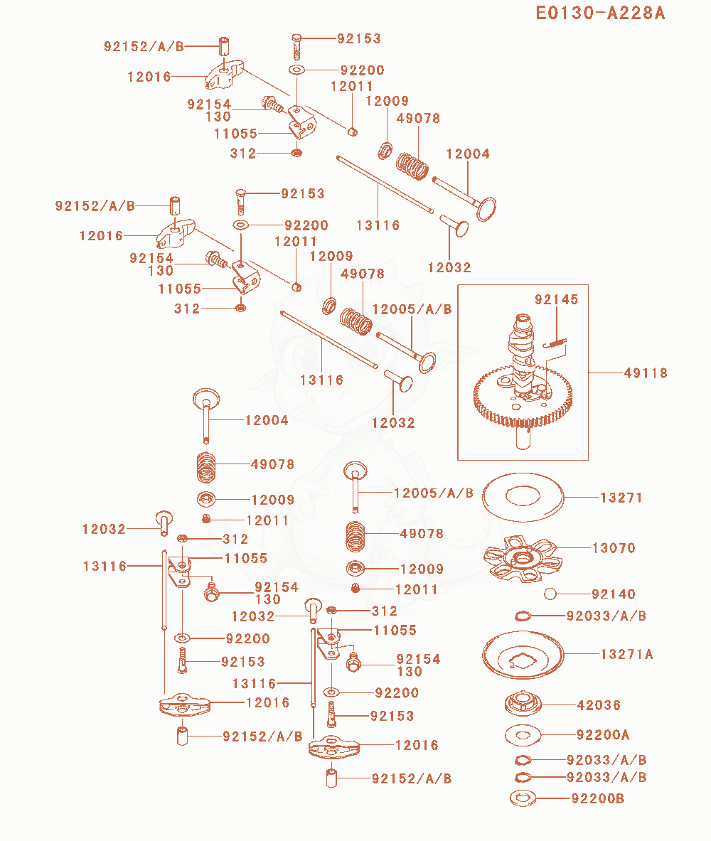 Exploded parts diagram of the Valve / Camshaft of a Kawasaki FR541V-CS00 engine, with numbered balloons
