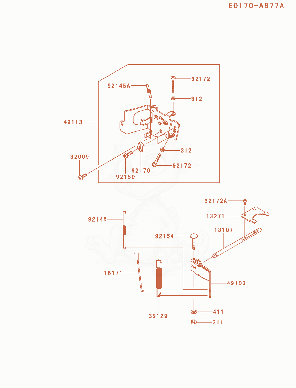 Exploded parts diagram of the Control-Equipment of a Kawasaki FR600V-AS22 engine, with numbered balloons