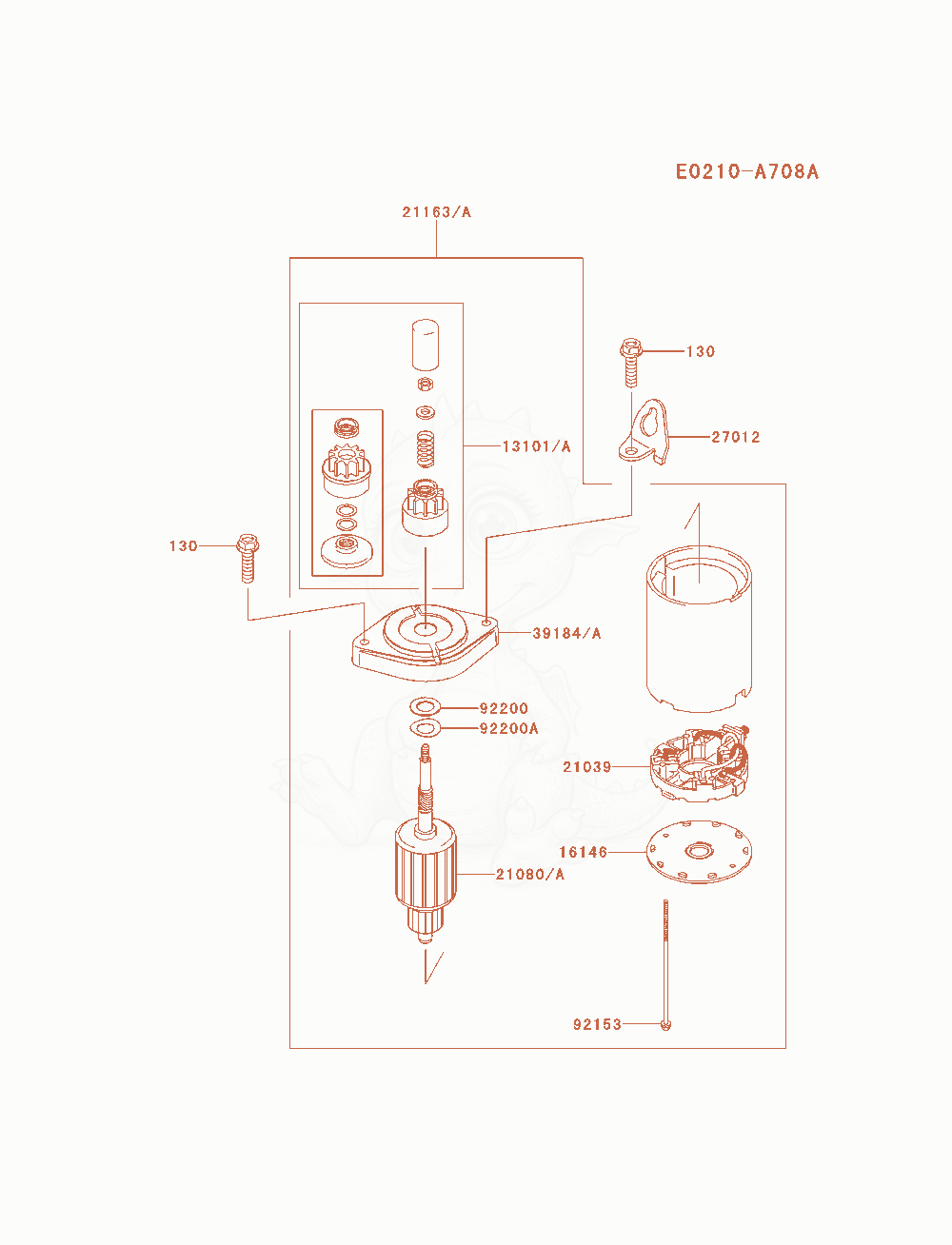 Exploded parts diagram of the Starter of a Kawasaki FR600V-BS15 engine, with numbered balloons
