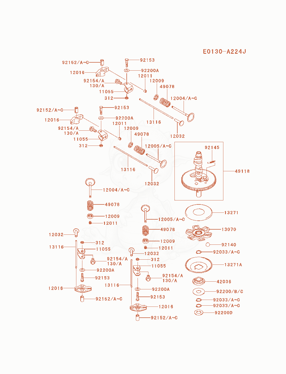 Exploded parts diagram of the Valve / Camshaft of a Kawasaki FS651V-BS09 engine, with numbered balloons