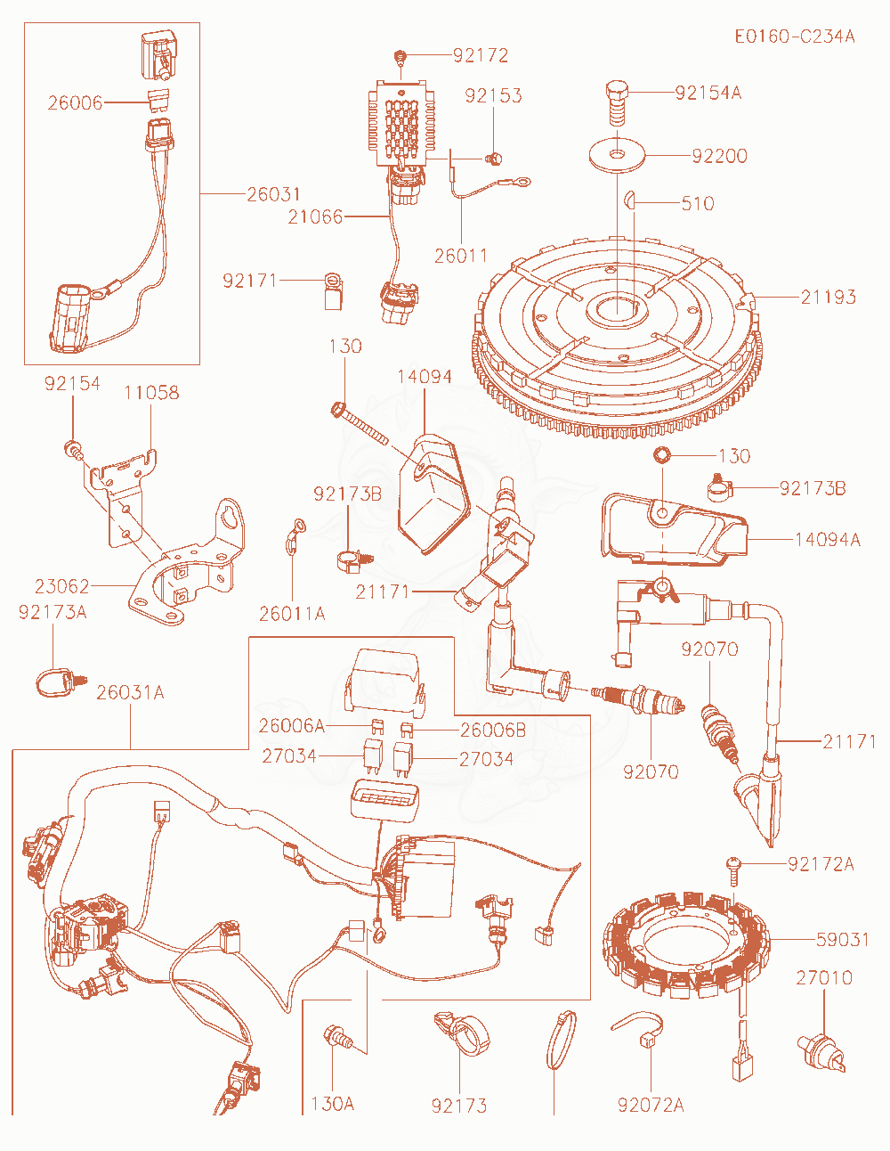 Exploded parts diagram of the Electric-Equipment of a Kawasaki FX850V-AR38 engine, with numbered balloons