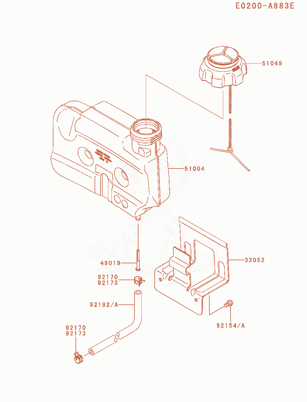 Exploded parts diagram of the Fuel-Tank / Fuel-Valve(Bm11-Dm11) of a Kawasaki FJ180V-CM11 engine, with numbered balloons