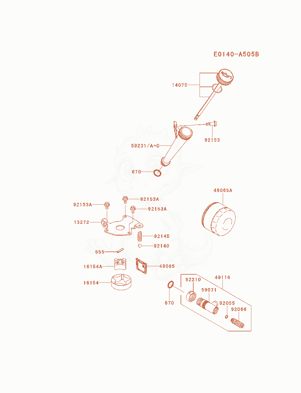 Exploded parts diagram of the Lubrication-Equipment of a Kawasaki FS481V-AS18 engine, with numbered balloons