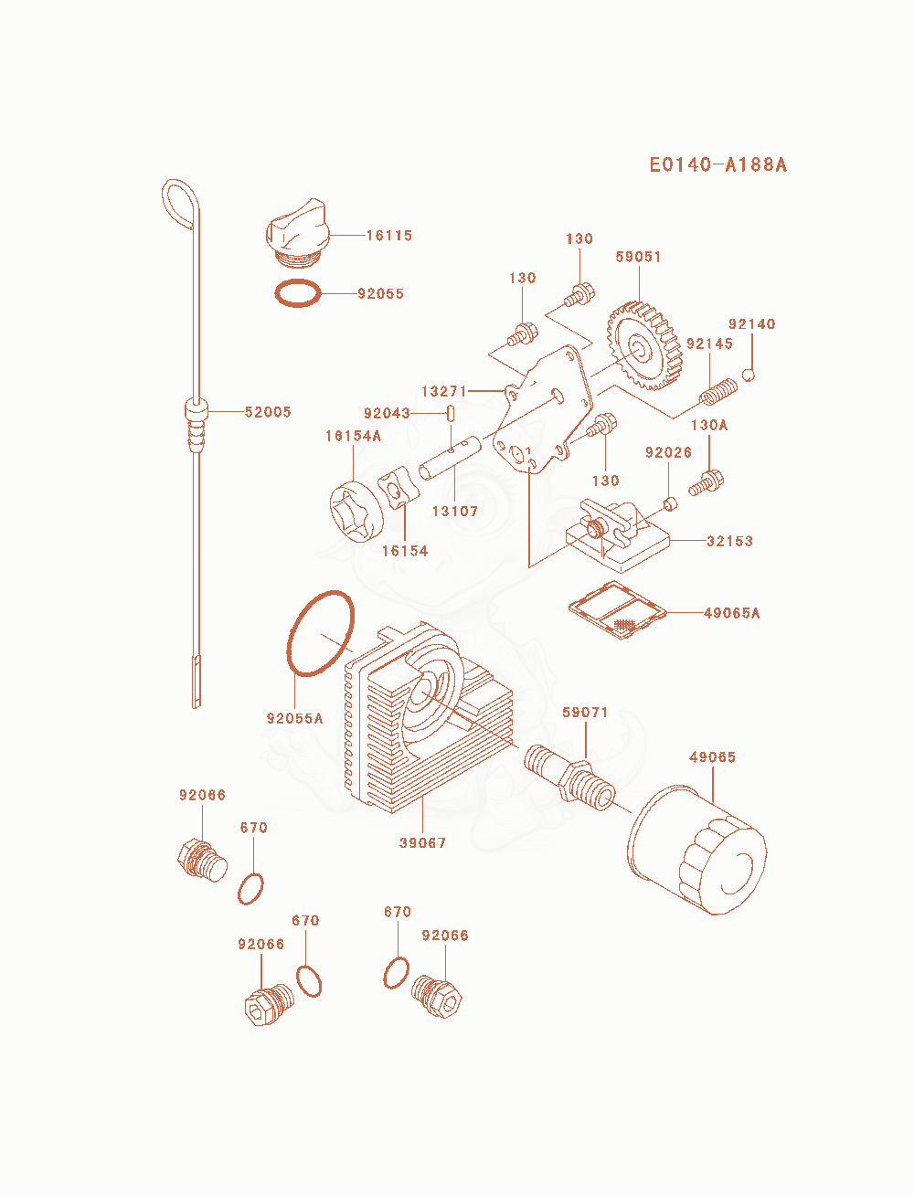 Exploded parts diagram of the Lubrication-Equipment of a Kawasaki FH721D-AS01 engine, with numbered balloons