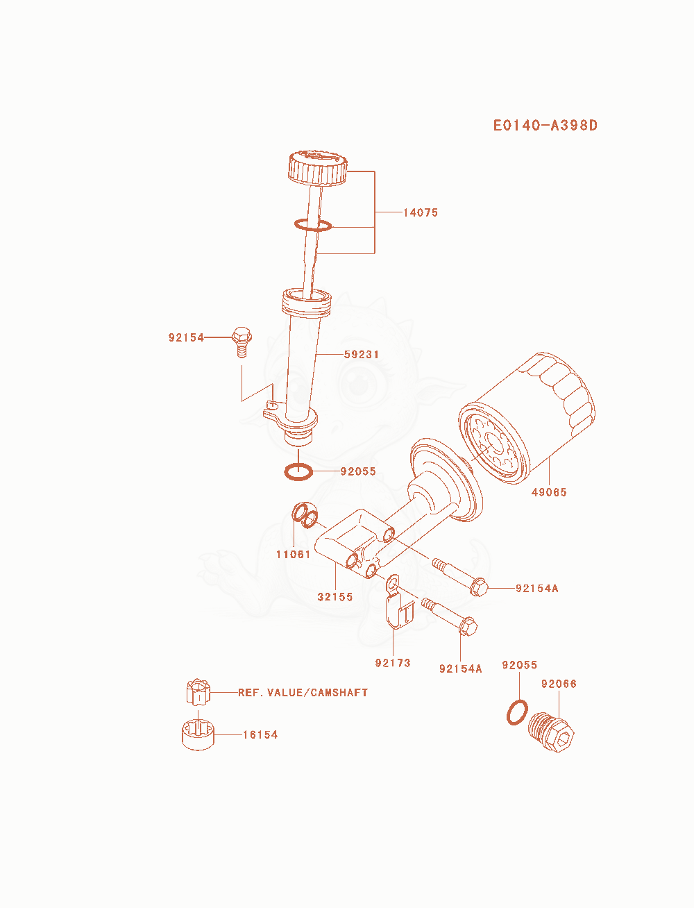 Exploded parts diagram of the Lubrication-Equipment of a Kawasaki FJ180V-AM10 engine, with numbered balloons