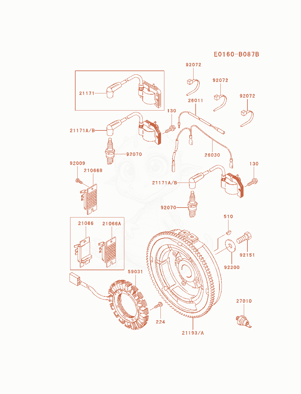 Exploded parts diagram of the Electric-Equipment of a Kawasaki FH721D-AS07 engine, with numbered balloons