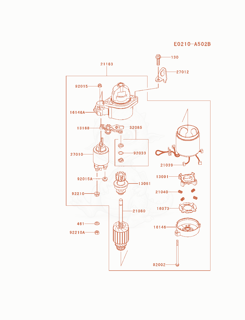 Exploded parts diagram of the Starter of a Kawasaki FX481V-CS10 engine, with numbered balloons