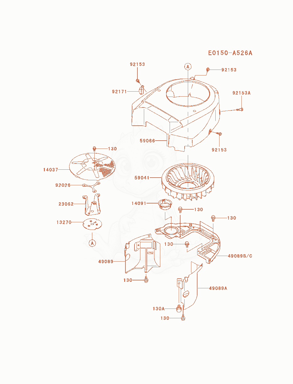 Exploded parts diagram of the Cooling-Equipment of a Kawasaki FH721V-AS19 engine, with numbered balloons