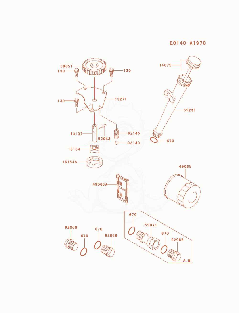 Exploded parts diagram of the Lubrication-Equipment of a Kawasaki FH680V-AS12 engine, with numbered balloons