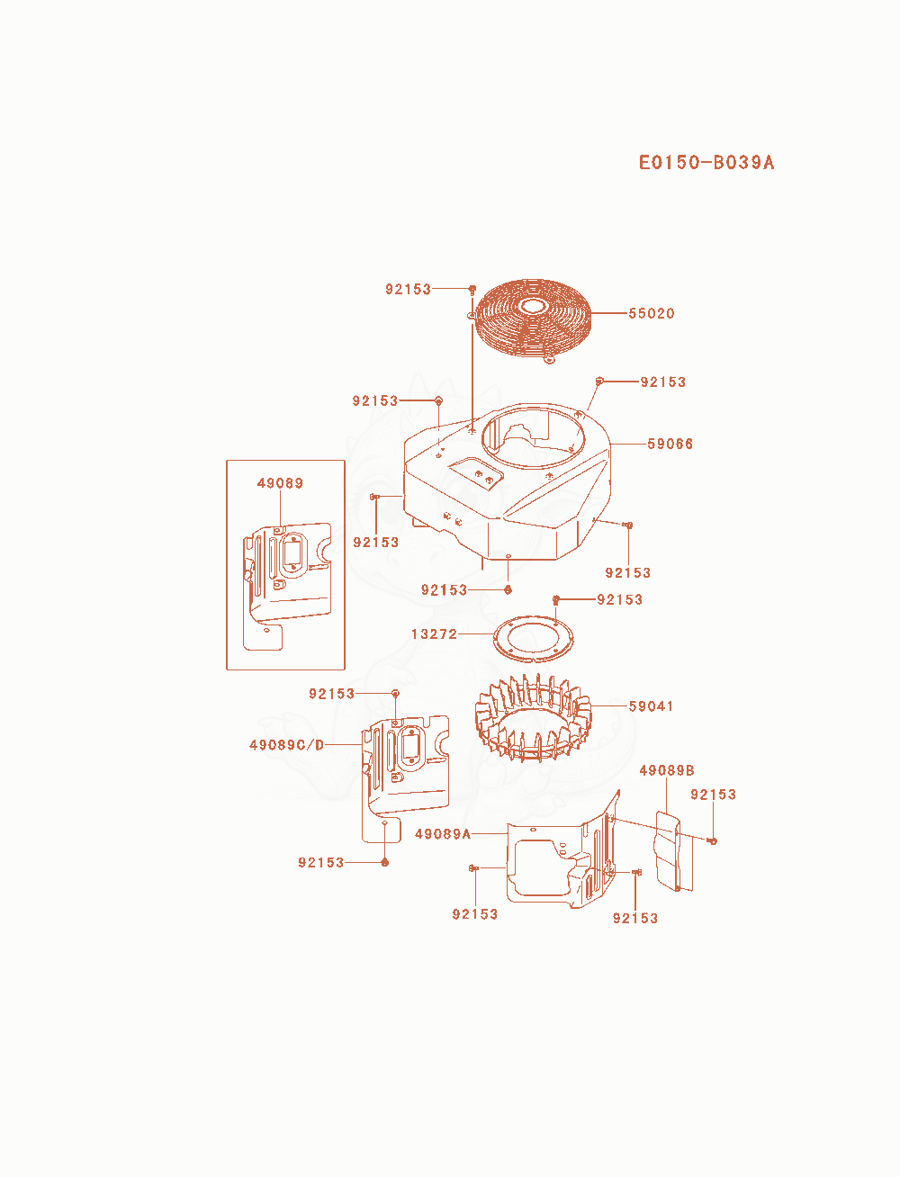 Exploded parts diagram of the Cooling-Equipment of a Kawasaki FX730V-AS05 engine, with numbered balloons