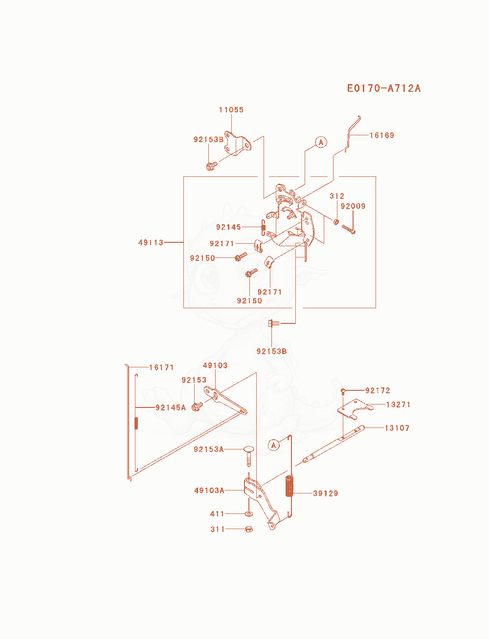 Exploded parts diagram of the Control-Equipment of a Kawasaki FX801V-BS07 engine, with numbered balloons