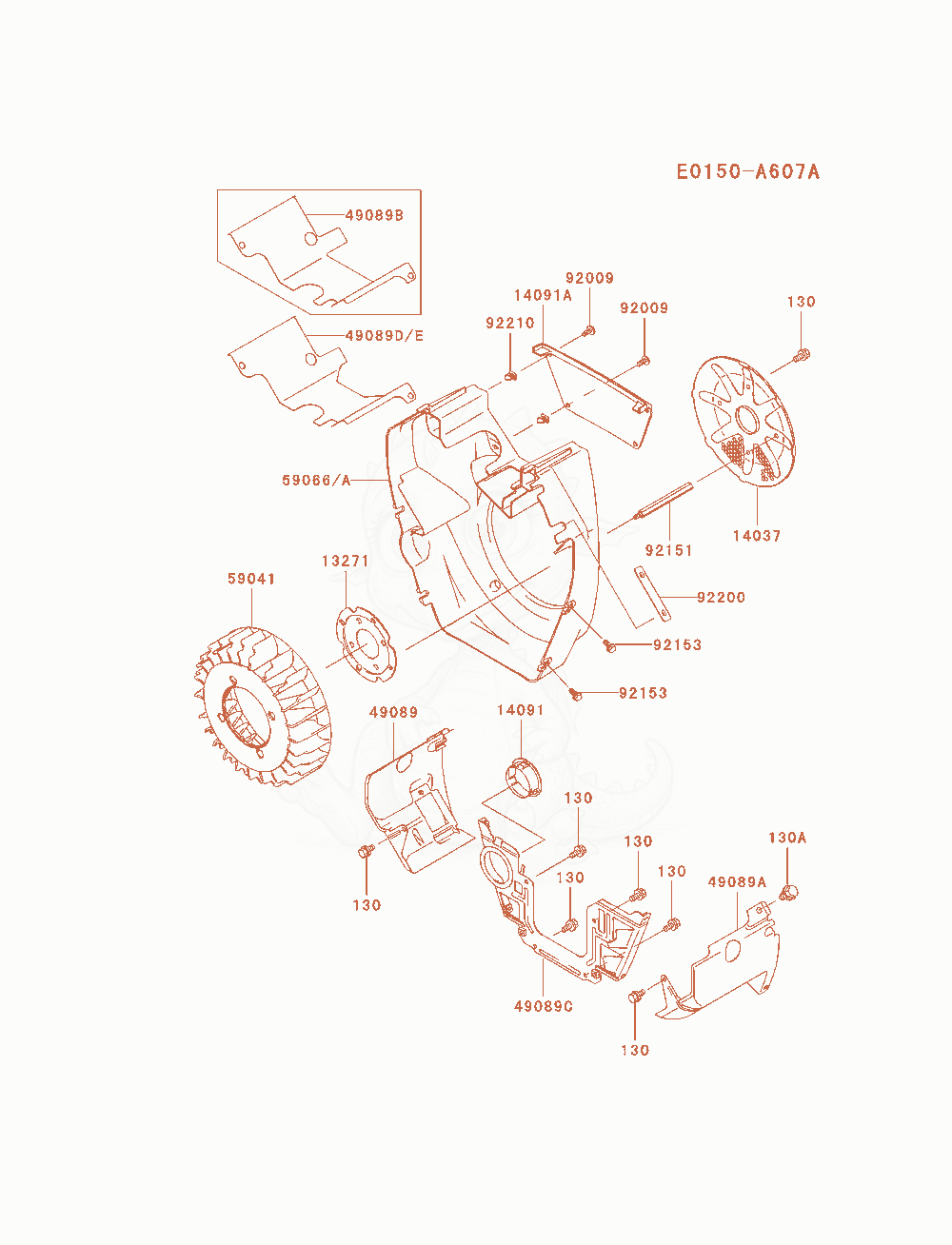 Exploded parts diagram of the Cooling-Equipment of a Kawasaki FH721D-AS08 engine, with numbered balloons