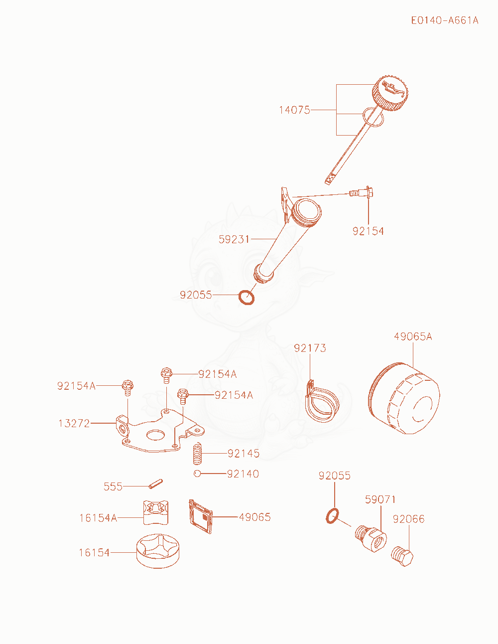 Exploded parts diagram of the Lubrication-Equipment of a Kawasaki FS600V-CS34 engine, with numbered balloons
