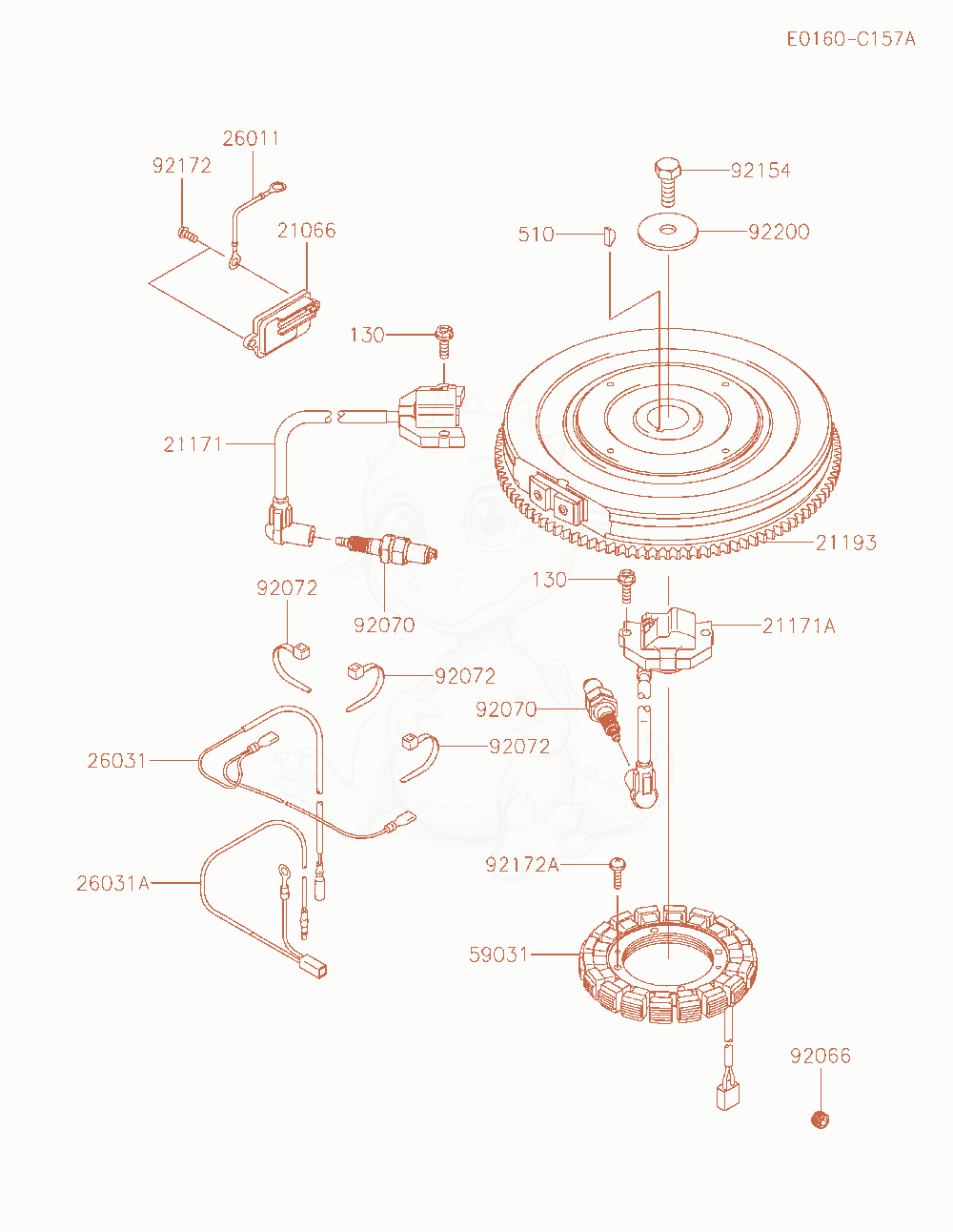 Exploded parts diagram of the Electric-Equipment of a Kawasaki FX921V-AS27 engine, with numbered balloons
