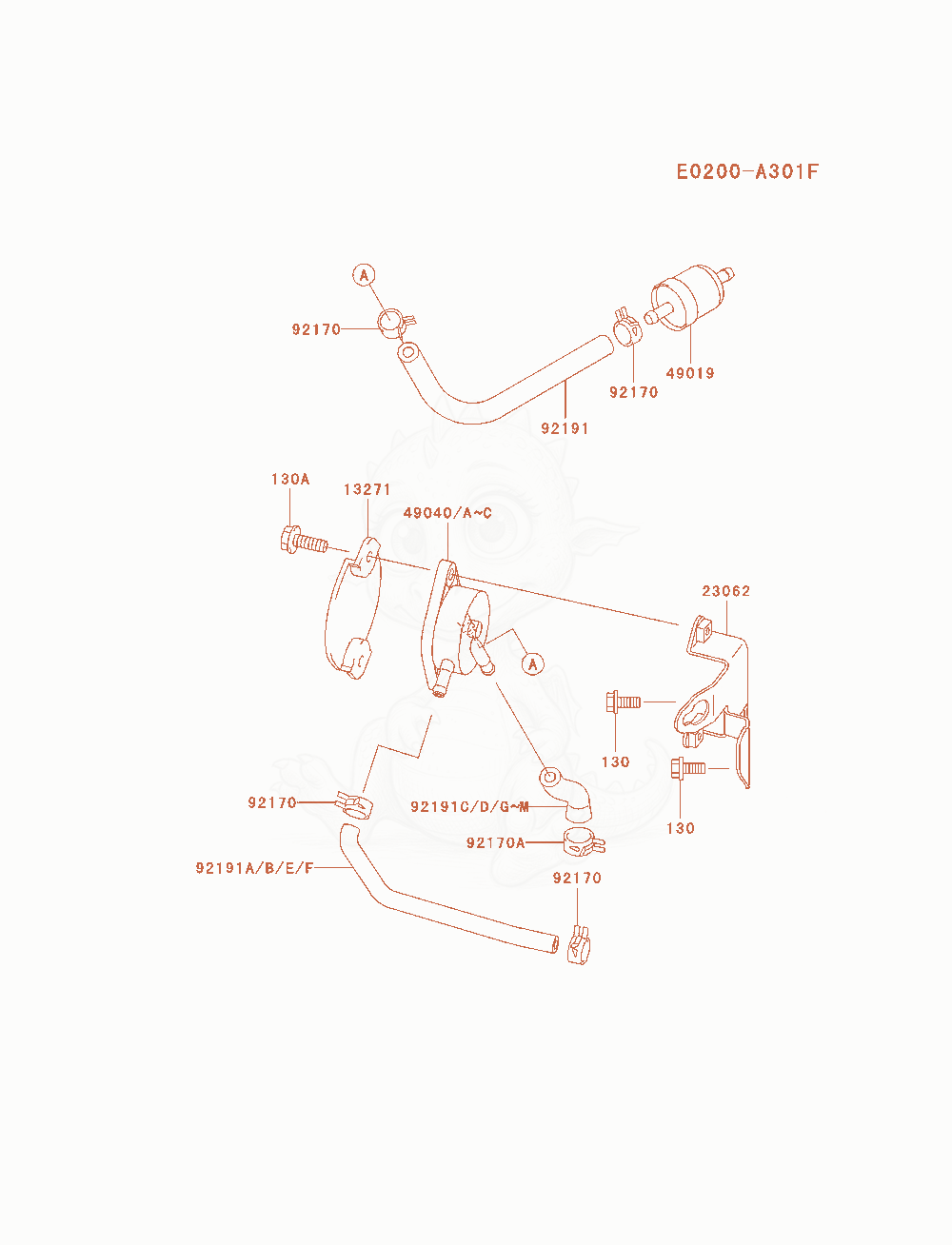 Exploded parts diagram of the Fuel-Tank / Fuel-Valve of a Kawasaki FH680V-AS10 engine, with numbered balloons