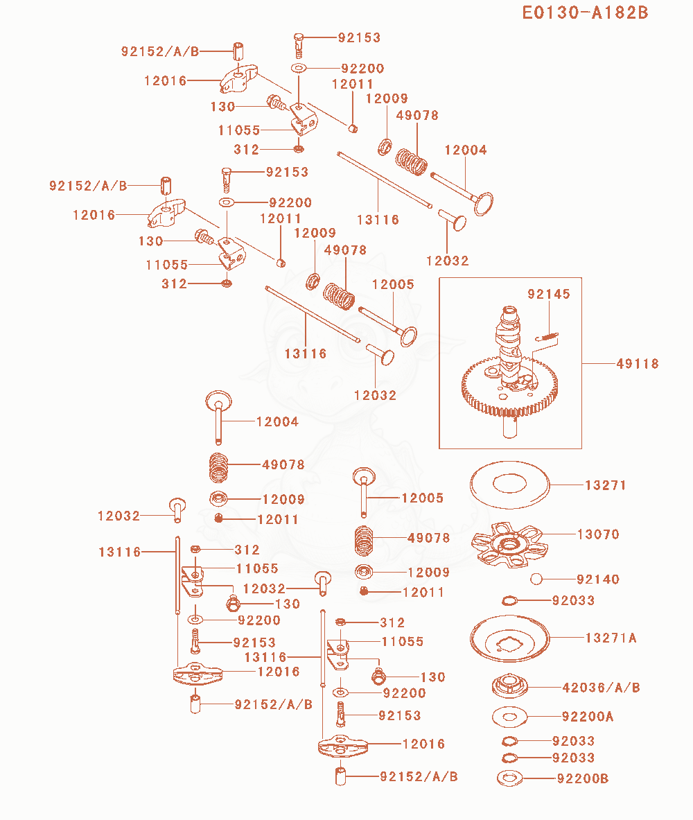 Exploded parts diagram of the Valve / Camshaft of a Kawasaki FX541V-BS01 engine, with numbered balloons