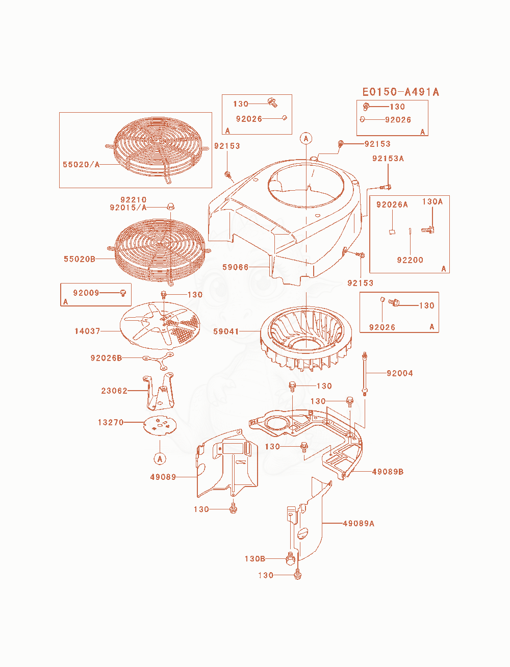 Exploded parts diagram of the Cooling-Equipment of a Kawasaki FH680V-AS19 engine, with numbered balloons