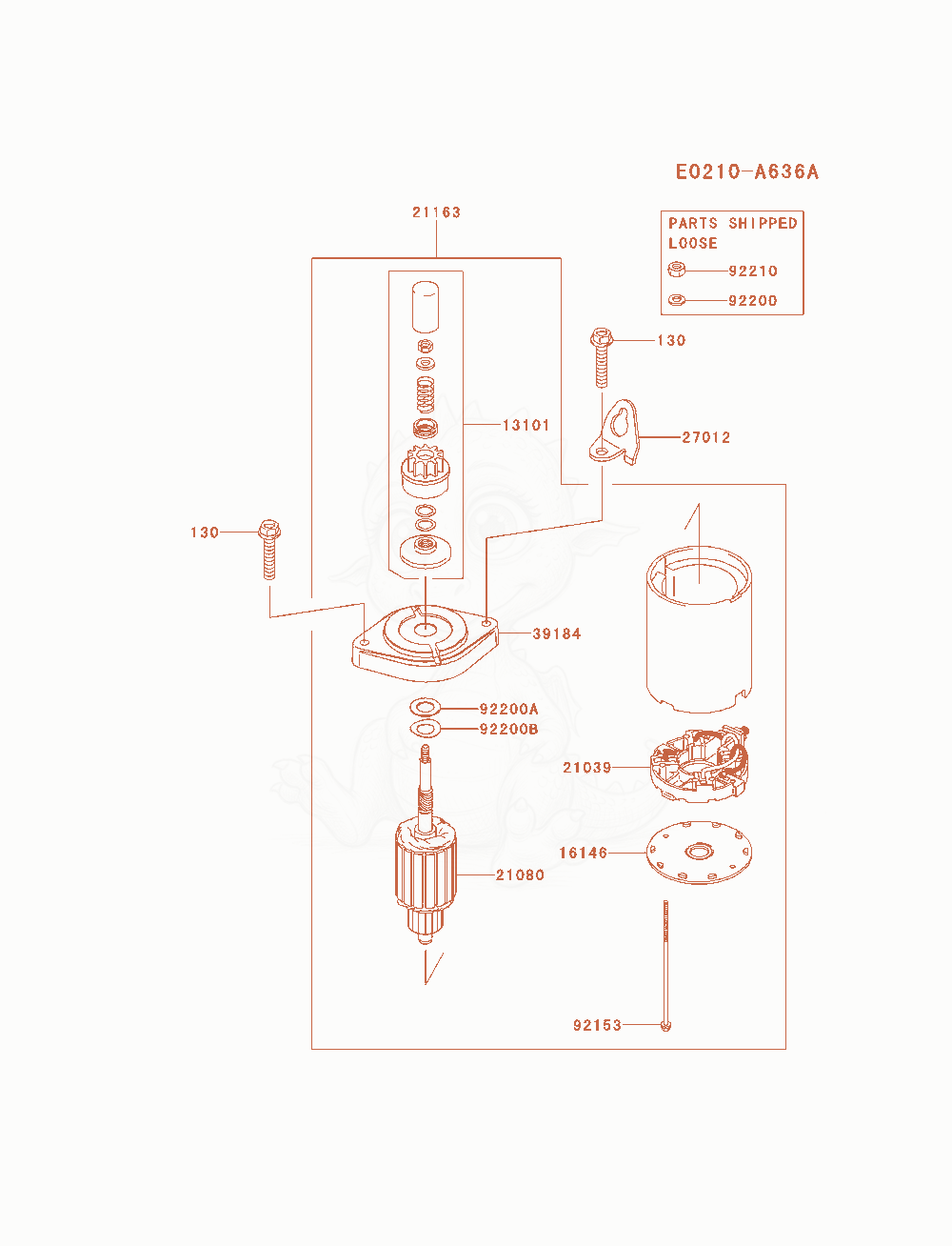 Exploded parts diagram of the Starter of a Kawasaki FR691V-AS24 engine, with numbered balloons