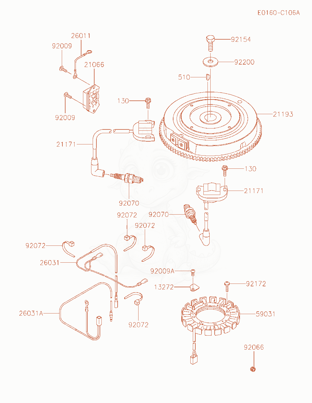 Exploded parts diagram of the Electric-Equipment of a Kawasaki FT730V-AS11 engine, with numbered balloons