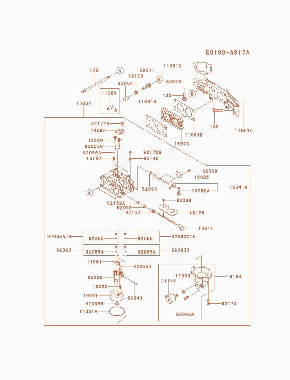 Exploded parts diagram of the Carburetor of a Kawasaki FX651V-CS07 engine, with numbered balloons