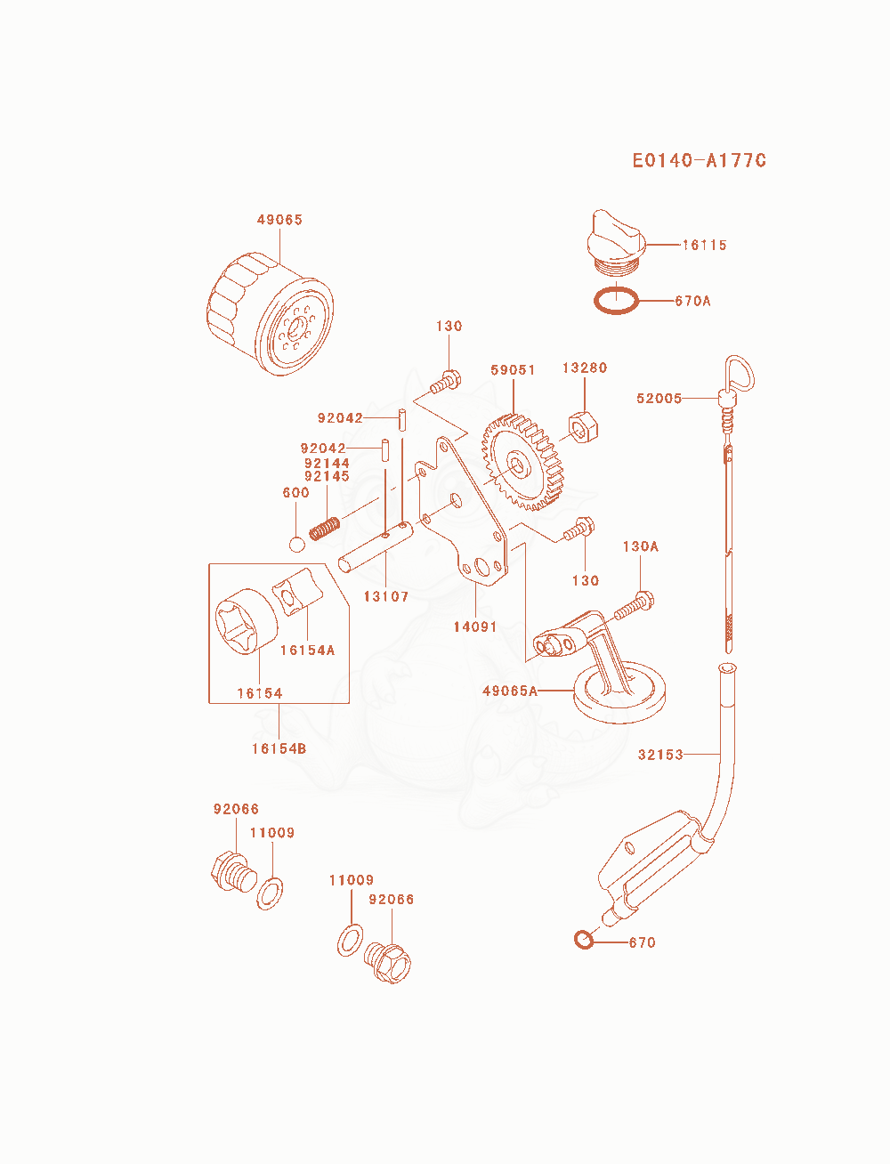 Exploded parts diagram of the Lubrication-Equipment of a Kawasaki FD750D-CS05 engine, with numbered balloons