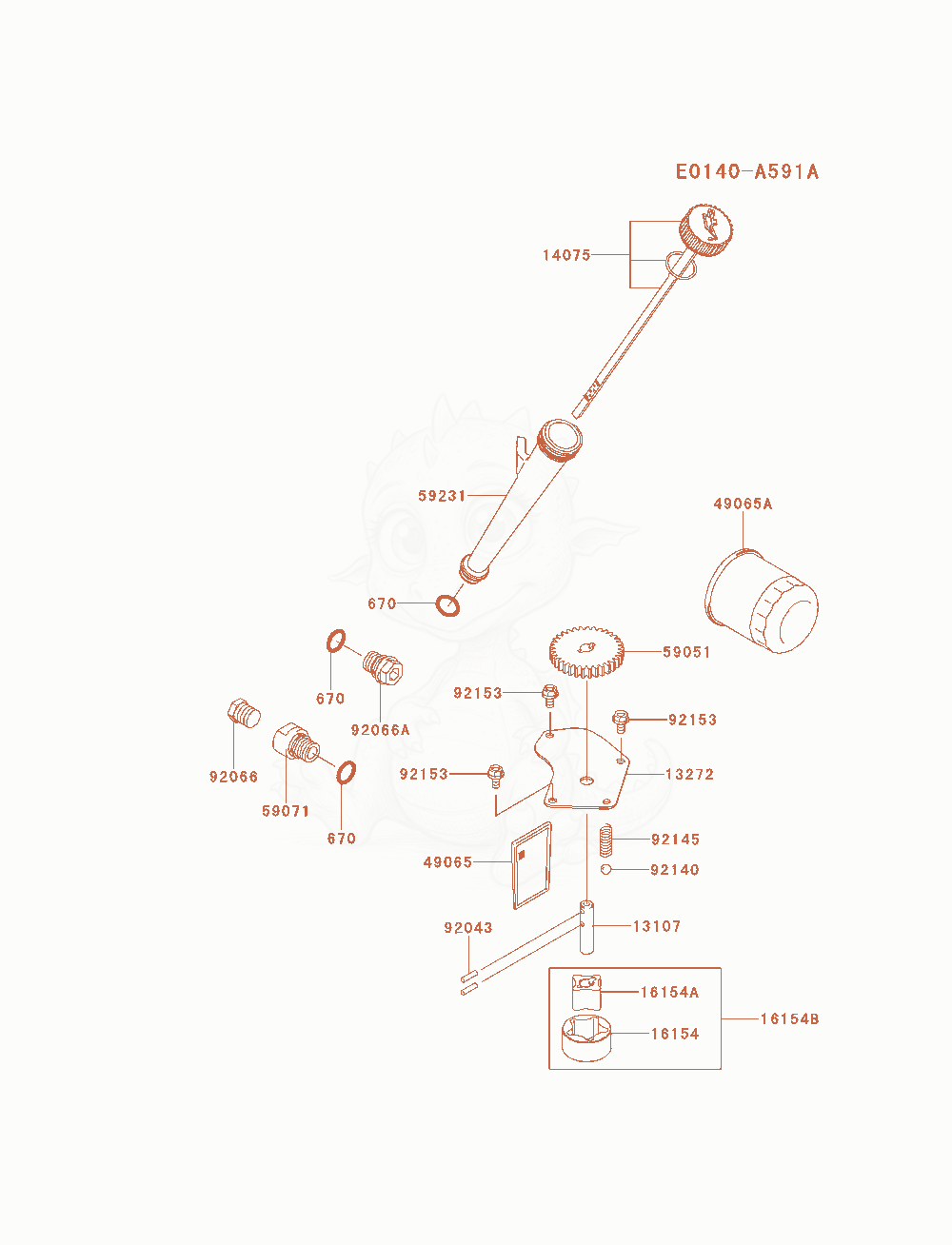 Exploded parts diagram of the Lubrication-Equipment of a Kawasaki FX801V-AS15 engine, with numbered balloons