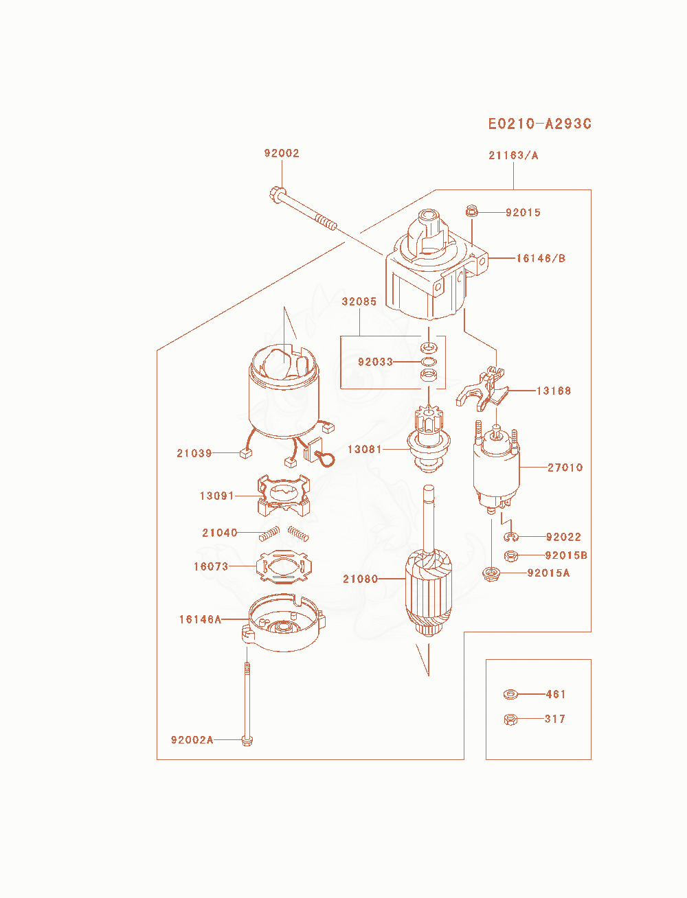 Exploded parts diagram of the Starter of a Kawasaki FH721V-AS19 engine, with numbered balloons