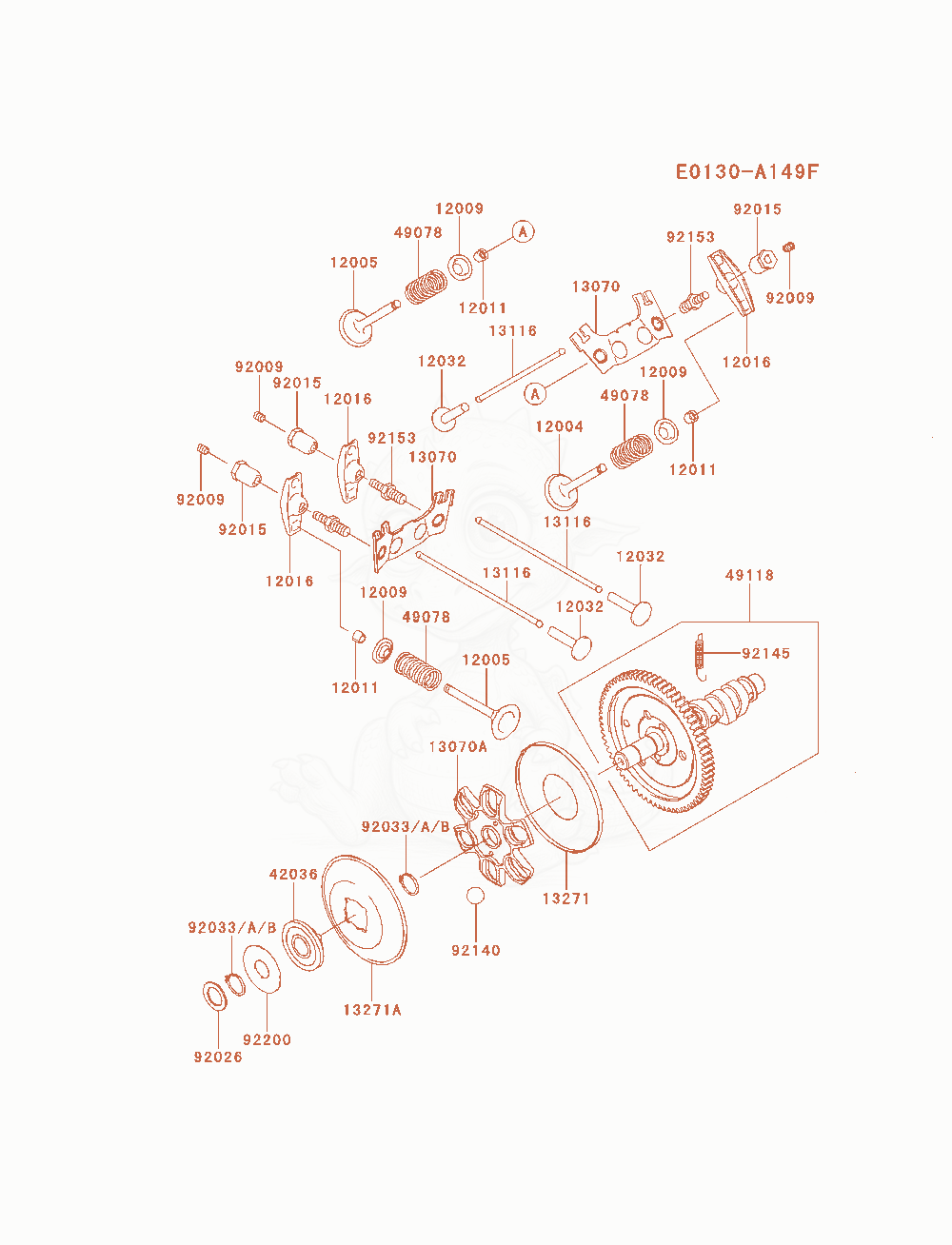 Exploded parts diagram of the Valve / Camshaft of a Kawasaki FH680D-ES08 engine, with numbered balloons