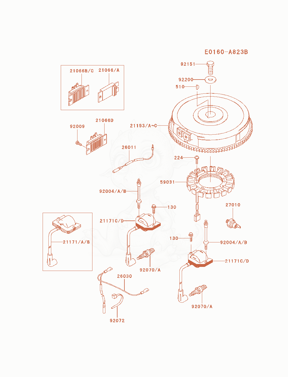 Exploded parts diagram of the Electric-Equipment of a Kawasaki FH680V-AS05 engine, with numbered balloons
