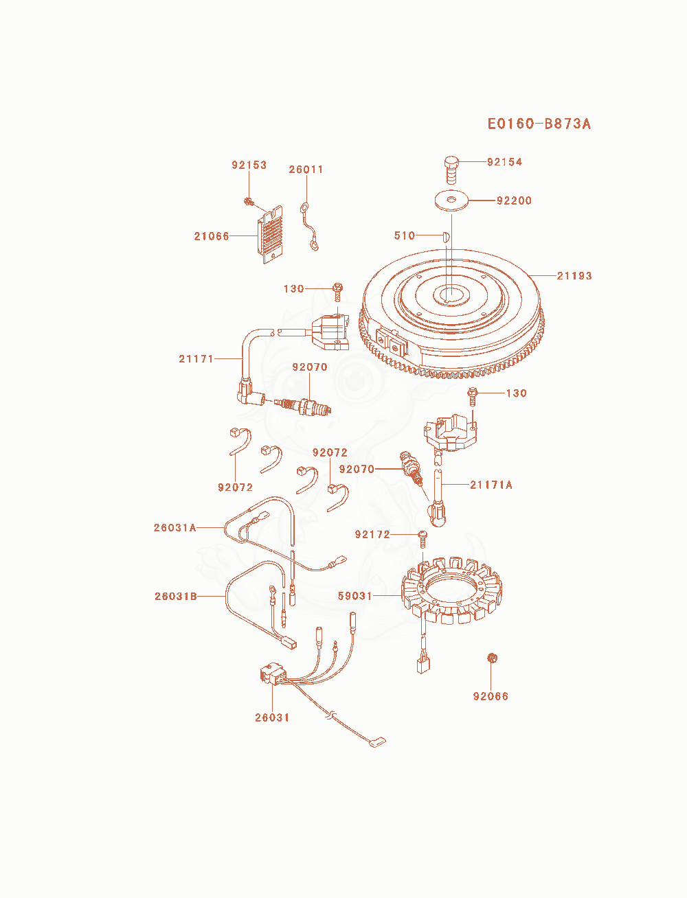 Exploded parts diagram of the Electric-Equipment of a Kawasaki FX801V-AS15 engine, with numbered balloons