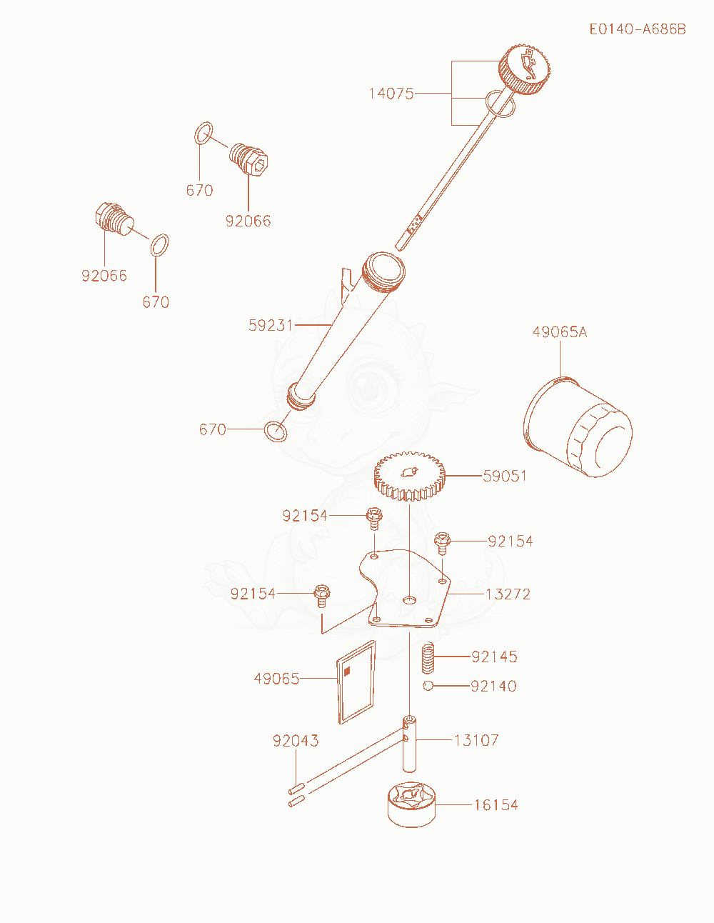 Exploded parts diagram of the Lubrication-Equipment of a Kawasaki FX801V-BS04 engine, with numbered balloons