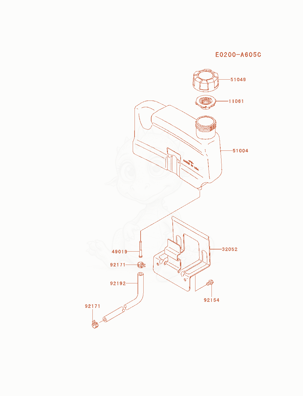 Exploded parts diagram of the Fuel-Tank / Fuel-Valve of a Kawasaki FJ180V-AM10 engine, with numbered balloons