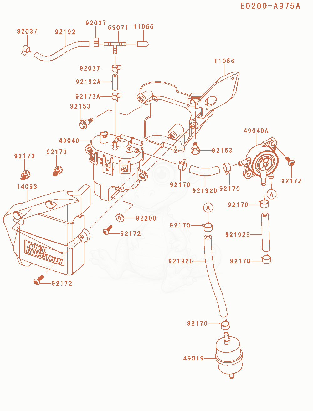 Exploded parts diagram of the Fuel-Tank / Fuel-Valve of a Kawasaki FX730V-AS01 engine, with numbered balloons